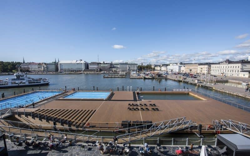 Palosuojattu ulkoverhous Allas Sea Pool-kohteessa