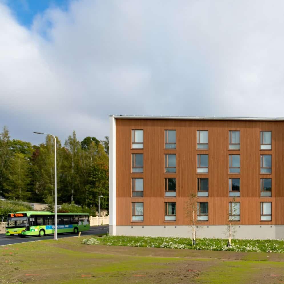 Palosuojattu ulkoverhouspaneeli Topcoat-S. KOAS Seminaarinmäki
